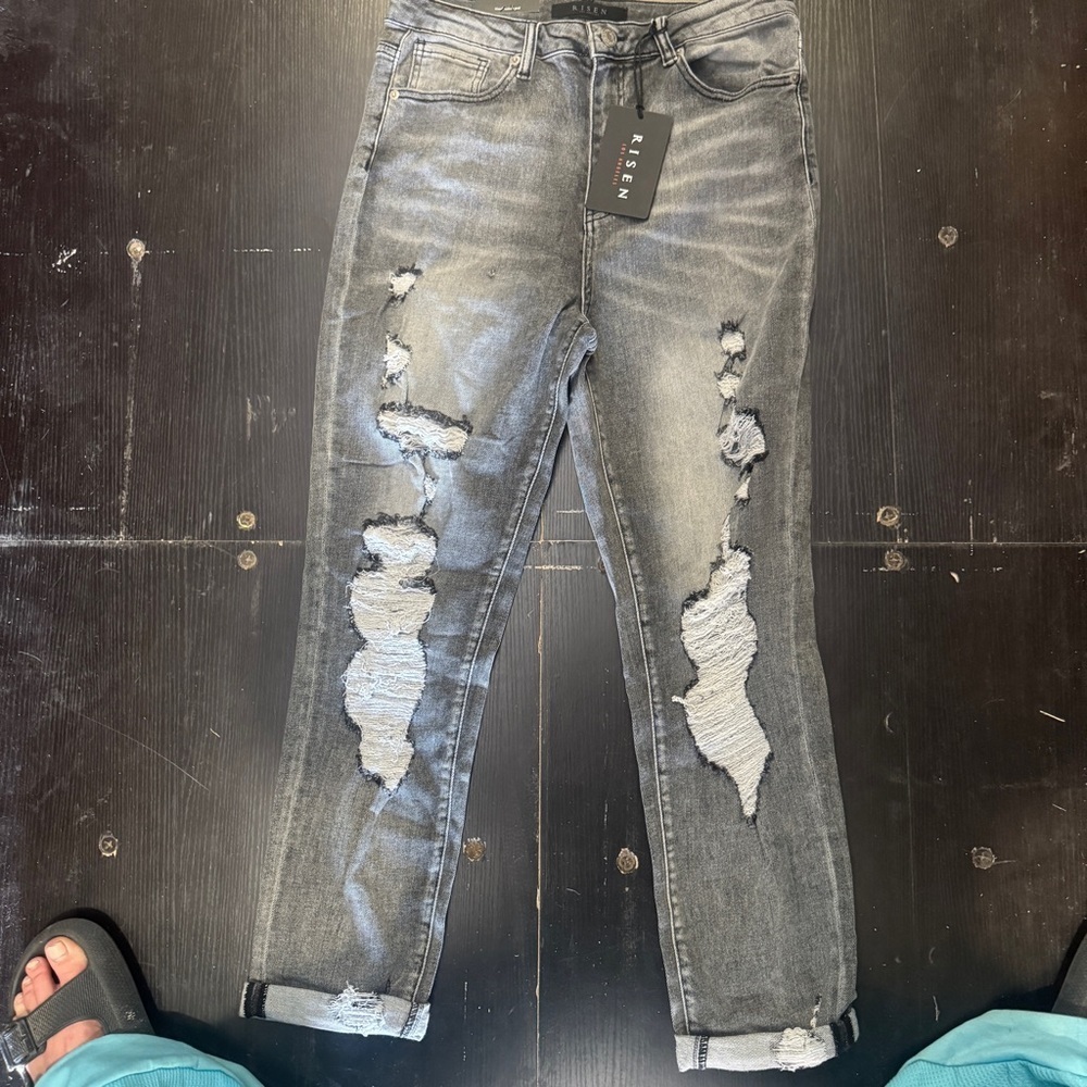 Risen Gigi relaxed fit Jean Ripped Gray Jeans